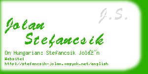 jolan stefancsik business card